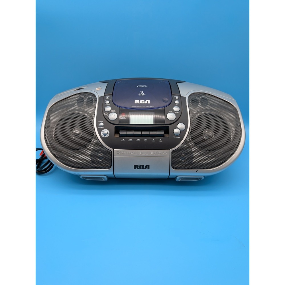 RCA Portable Boombox CD Cassette Player w Cord Model RCD103 *Tested